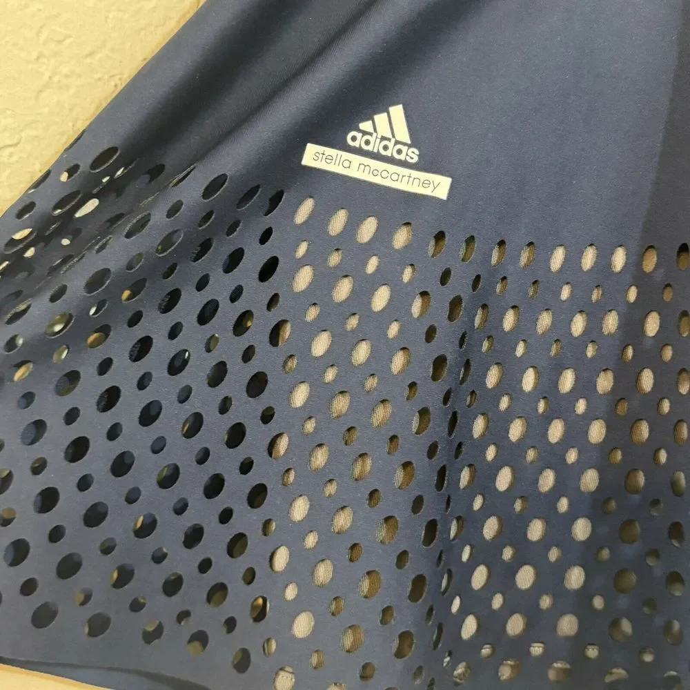 Adidas Stella McCartney Barricade‎ Tennis Skirt Navy Blue Laser Cut Women Large